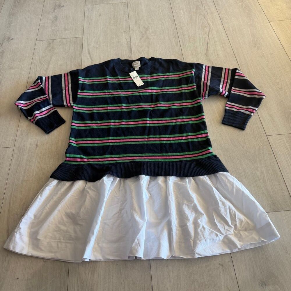 Maeve Twofer Long-Sleeve Drop-Waist Mini Dress size xs